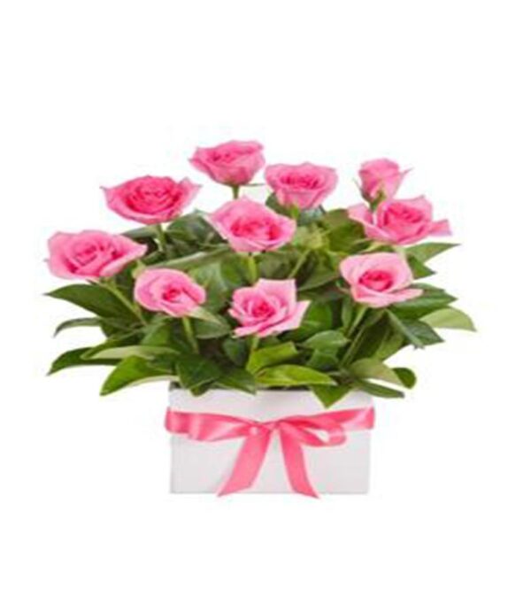 Caja de rosas Deluxe flores rosada en Cali