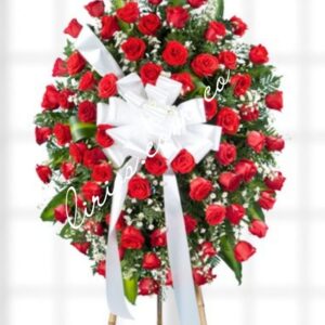 Corona Fúnebre Rosas Rojas