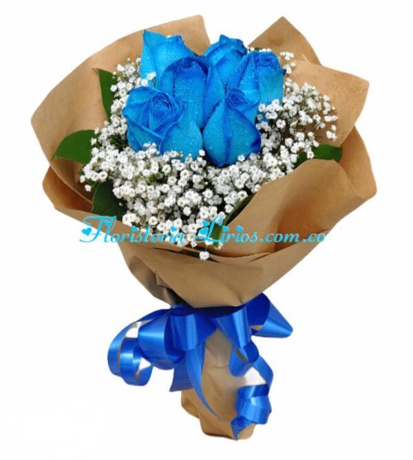 Bouquet Flores Azules x 12