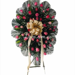 Corona Fúnebre Rosada