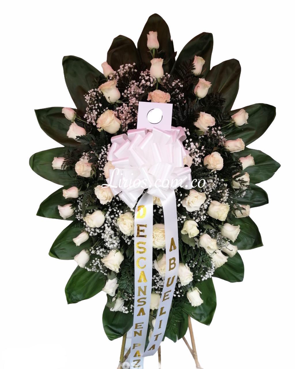 Corona Fúnebre Rosas Blancas