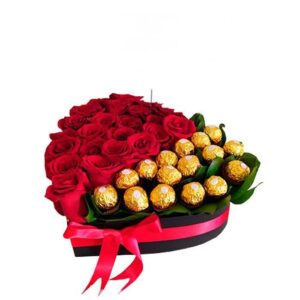 Corazón Rosas y Chocolates Cali