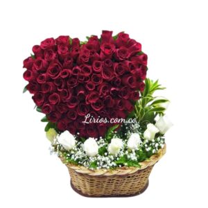 Corazón De Rosas en Floristeria Lirios Cali Sur
