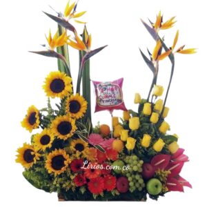 Paraíso floral con fruta floristerías en Cali
