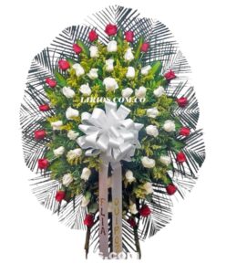 Ramo Fúnebre Rosas blancas y Rojas