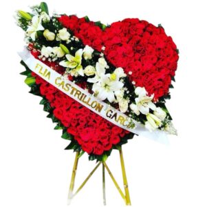 Corona Funeral Tapizada Corazón